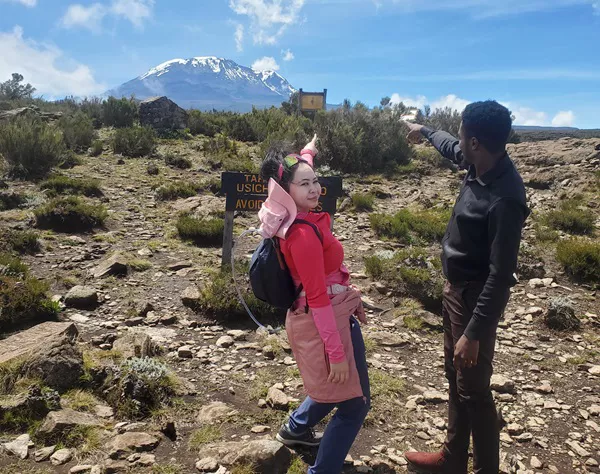 The Kilimanjaro's summit view during theShira Plateau Day Hike