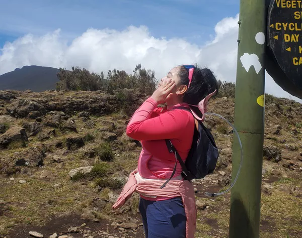 Enjoying the scenery during the Shira Plateau Day Hike Tour via Lemosho Route Kilimanjaro